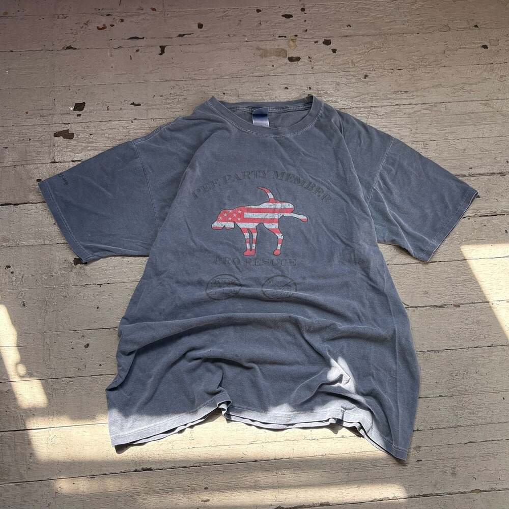Authentic Pigment 'Pee Party Member' Patriotic Dog Graphic T-Shirt
